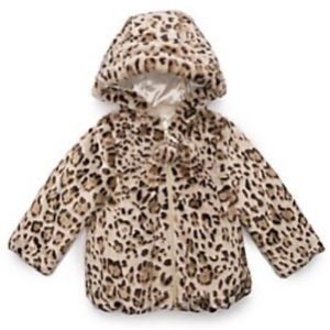 Pistachio Baby Girls Allover Animal Print Faux Fur Jacket Pistachio Baby Girls Allover Animal Print Faux Fur Jacket